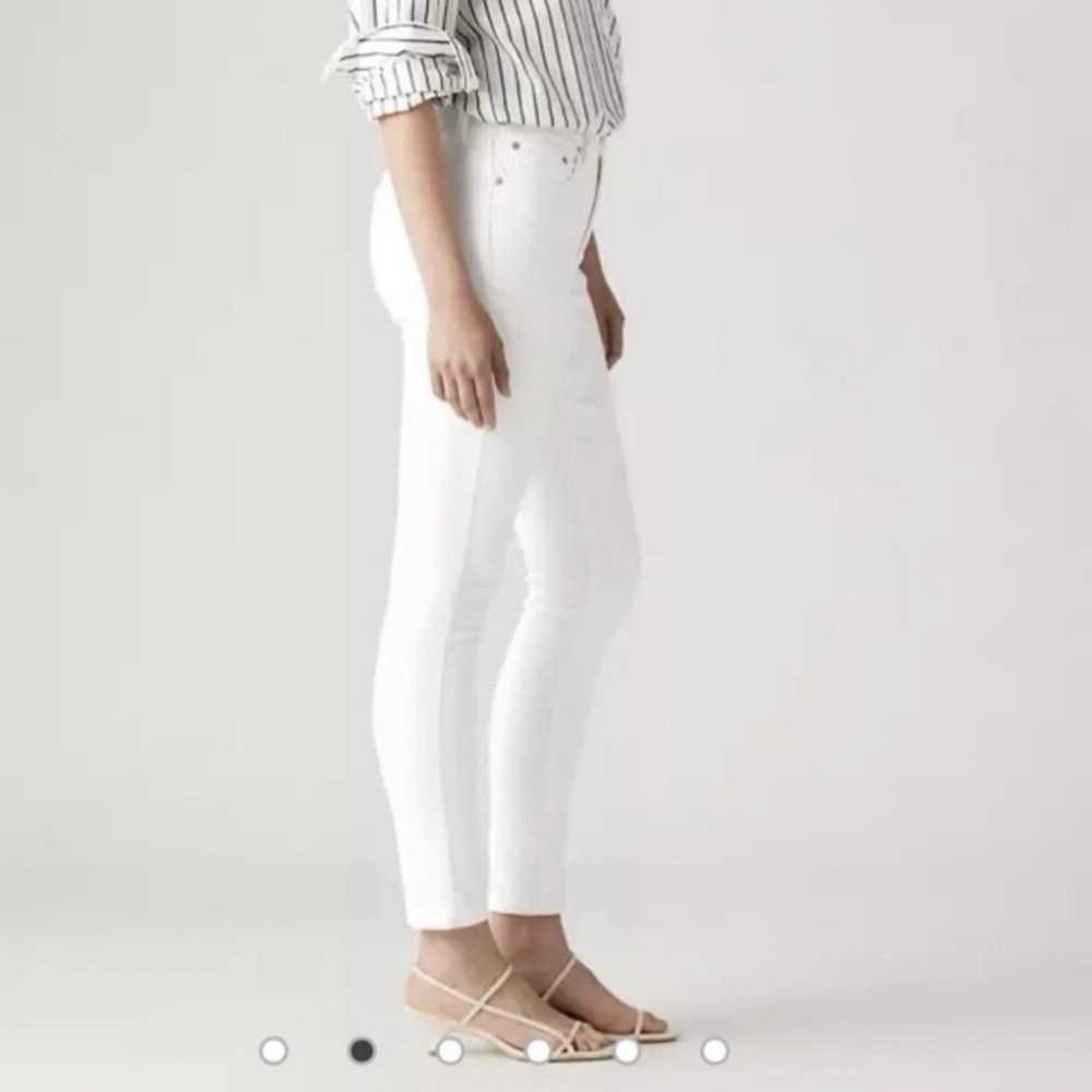 Levi’s 721 High Rise Skinny Jeans Women 26 White Stretch Denim Slim Fit - Picture 3 of 8